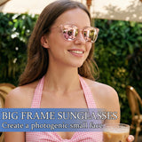 Myiaur Women's Polarized Sunglasses with Mirrored Lens & UV400 Protection - Trendy & Stylish Large Sun Glasses