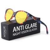 Myiaur Night Vision Driving Glasses for Women, Polarized Anti Glare Yellow Lens Glasses for Nighttime, UV400 Protection
