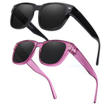 Myiaur Fit Over Glasses Sunglasses for Women, Polarized Sunglasses with UV400 Protection, Reduce Glare for Driving(2 Packs)