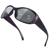 Myiaur Photochromic Polarized Sunglasses for Women, Trendy Wrap Around UV400 Shade for Driving & Outdoors