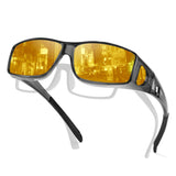 Myiaur Fit Over Night Driving Glasses For Men Women, Polarized UV400 Lenses