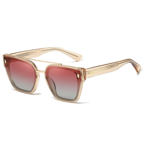 Myiaur Premium Acetate Sunglasses for Women Men, UV400 Protection & Polarized Anti Glare, Fashion Retro Square Frame