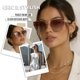 Myiaur Premium Acetate Sunglasses for Women Men, UV400 Protection & Polarized Anti Glare, Fashion Retro Square Frame
