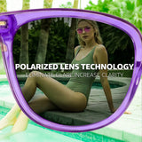 Myiaur Acetate Square Sunglasses for Women,Polarized UV400 Protection,Trendy Designer Sun Glasses
