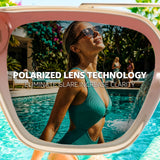 Myiaur Premium Acetate Sunglasses for Women Men, UV400 Protection & Polarized Anti Glare, Fashion Retro Square Frame