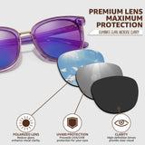 Myiaur Acetate Square Sunglasses for Women,Polarized UV400 Protection,Trendy Designer Sun Glasses
