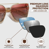 Myiaur Premium Acetate Sunglasses for Women Men, UV400 Protection & Polarized Anti Glare, Fashion Retro Square Frame