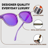 Myiaur Acetate Square Sunglasses for Women,Polarized UV400 Protection,Trendy Designer Sun Glasses