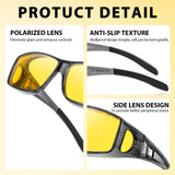 Myiaur Night Driving Glasses for Men, Polarized Anti Glare Yellow Lens Night Vision Glasses