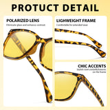 Myiaur Polarized Night Vision Glasses for Women, Anti Glare Yellow Lens Night Driving Glasses for Nighttime UV400 Protection