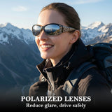 Myiaur Photochromic Polarized Sunglasses for Women, Trendy Wrap Around UV400 Shade for Driving & Outdoors