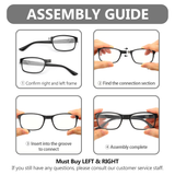 Split-Frame Reading Glasses for Women Men|Custom Left & Right Eye Powers (1.0-4.0)| Rectangular Blue Light Blocking Glasses