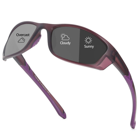 Myiaur Polarized Running Sunglasses for Men Women, UV400 Photochromic Sun Glasses Ideal for Sports Driving Cycling Fishing