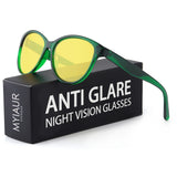Myiaur Night Vision Driving Glasses for Women, Polarized Anti Glare Yellow Lens Glasses for Nighttime, UV400 Protection