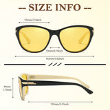 Myiaur Night Vision Driving Glasses for Womens, Polarized Reduce Glare Enhance Visual Ability Yellow Tinted Lens at Nighttime