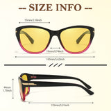 Myiaur Night Vision Driving Glasses for Womens, Polarized Reduce Glare Enhance Visual Ability Yellow Tinted Lens at Nighttime