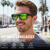 Myiaur Polarized Fit Over Sunglasses for Men, UV400 Sun Glasses Wear Over Eyeglasses, Anti Glare Driving & Fishing Sunglasses