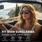 Myiaur Polarized Fit Over Sunglasses for Women UV400 Whitetortoise