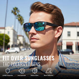 Myiaur Polarized Fit Over Sunglasses for Men, UV400 Sun Glasses Wear Over Eyeglasses, Anti Glare Driving & Fishing Sunglasses