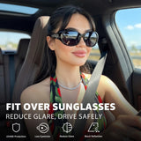 Myiaur Polarized Over Glasses Sunglasses for Women, UV400 Glare Defense