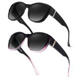Myiaur Fit Over Glasses Sunglasses for Women, Polarized Sunglasses Over Glasses Trendy Wear with UV400 Protection(2 Packs)
