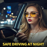 Myiaur Night Vision Driving Glasses for Women, Polarized Anti Glare Yellow Lens Glasses for Nighttime, UV400 Protection