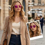 Myiaur Acetate Square Sunglasses for Women,Polarized UV400 Protection,Trendy Designer Sun Glasses