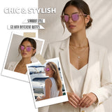 Myiaur Acetate Square Sunglasses for Women,Polarized UV400 Protection,Trendy Designer Sun Glasses
