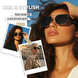 Myiaur Premium Acetate Sunglasses for Women Men, UV400 Protection & Polarized Anti Glare, Fashion Retro Square Frame