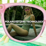Myiaur Acetate Square Sunglasses for Women,Polarized UV400 Protection,Trendy Designer Sun Glasses