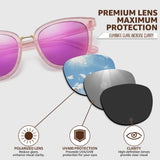 Myiaur Acetate Square Sunglasses for Women,Polarized UV400 Protection,Trendy Designer Sun Glasses