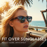Myiaur Fit Over Glasses Sunglasses for Women, Polarized Sunglasses with UV400 Protection, Reduce Glare for Driving(2 Packs)