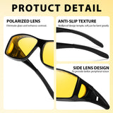 Myiaur Night Driving Glasses for Men, Polarized Anti Glare Yellow Lens Night Vision Glasses