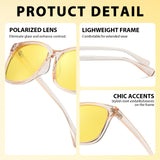 Myiaur Polarized Night Vision Glasses for Women, Anti Glare Yellow Lens Night Driving Glasses for Nighttime UV400 Protection