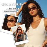 Myiaur Retro Oval Sunglasses for Women, Premium Acetate Trendy Designer Sun Glasses, Polarized UV400 Protection Lens