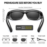 Myiaur Fit Over Glasses Sunglasses for Men Women， Polarized UV400 Protection, Anti-Glare for Driving & Outdoor Activities