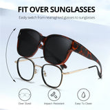 Myiaur Oversized Fit Over Sunglasses for Women, Trendy Wear Over Glasses, Polarized UV400 Protection Sunglasses for Driving