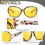 Myiaur Night Driving Glasses for Women, Anti Glare Night Vision Glasses Polarized Yellow Nighttime Glasses Reduce Glare