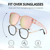 Myiaur Oversized Fit Over Sunglasses for Women, Trendy Wear Over Glasses, Polarized UV400 Protection Sunglasses for Driving