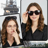Myiaur Polarized Fit Over Sunglasses for Women UV400 Whitetortoise