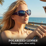 Myiaur Photochromic Polarized Sunglasses for Women, Trendy Wrap Around UV400 Shade for Driving & Outdoors