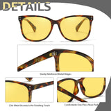 Myiaur Night Driving Glasses for Women, Anti Glare Night Vision Glasses Polarized Yellow Nighttime Glasses Reduce Glare