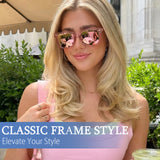 Myiaur Women’s Polarized Sunglasses UV400 Protection Mirrored Lens | Classic Frame Shades Medium Fit Lightweight for Driving Beach Daily Outdoor Activities