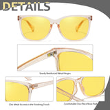 Myiaur Night Driving Glasses for Women, Anti Glare Night Vision Glasses Polarized Yellow Nighttime Glasses Reduce Glare