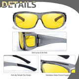 Myiaur Night Vision Glasses for Men Women, Polarized Fit Over Wrap Around Driving Glasses, Anti Glare and UV400 Protection