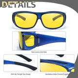 Myiaur Night Vision Glasses for Men Women, Polarized Fit Over Wrap Around Driving Glasses, Anti Glare and UV400 Protection