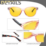 Myiaur Night Vision Driving Glasses for Women, Polarized Anti Glare Yellow Lens Glasses for Nighttime, UV400 Protection