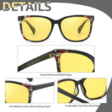 Myiaur Night Driving Glasses for Women, Anti Glare Night Vision Glasses Polarized Yellow Nighttime Glasses Reduce Glare