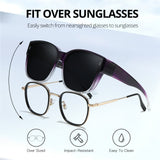 Myiaur Oversized Fit Over Sunglasses for Women, Trendy Wear Over Glasses, Polarized UV400 Protection Sunglasses for Driving