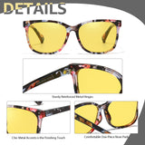 Myiaur Night Driving Glasses for Women, Anti Glare Night Vision Glasses Polarized Yellow Nighttime Glasses Reduce Glare